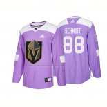 Camiseta Hockey Vegas Golden Knights Nate Schmidt Autentico 2018 Fights Cancer Violeta