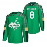 Camiseta Hockey Washington Capitals Alex Ovechkin 2018 Dia de San Patricio Verde