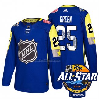 Camiseta Hockey 2018 All Star Detroit Red Wings Mike Verde Autentico Azul