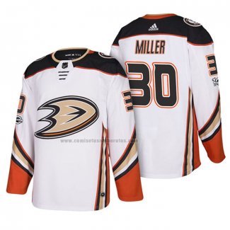 Camiseta Hockey Anaheim Ducks Ryan Miller 30 2018 New Season Team Road Blanco