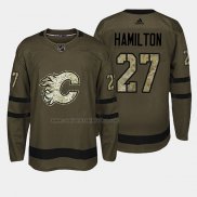 Camiseta Hockey Calgary Flames Dougie Hamilton 2018 Salute To Service Verde Militar