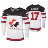 Camiseta Hockey Canada Connor Mcmichael 2020 IIHF World Junior Championship Blanco