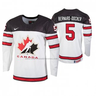 Camiseta Hockey Canada Jacob Bernard Docker 2020 IIHF World Junior Championship Blanco