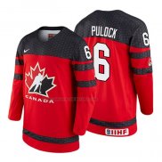 Camiseta Hockey Canada Ryan Pulock 2018 IIHF World Championship Jugador Rojo