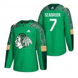 Camiseta Hockey Chicago Blackhawks Brent Seabrook 2018 Dia de San Patricio Verde