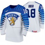 Camiseta Hockey Finlandia Joonas Oden Primera 2020 IIHF World Junior Championship Blanco