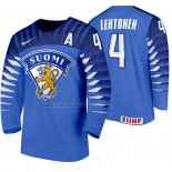 Camiseta Hockey Finlandia Mikko Lehtonen Segunda 2020 IIHF World Championship Azul