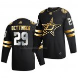 Camiseta Hockey Golden Edition Dallas Stars Jake Oettinger Limited Autentico 2020-21 Negro