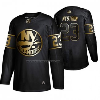 Camiseta Hockey Golden Edition New York Islanders Bob Nystrom Retired Jugador Autentico Negro