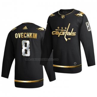 Camiseta Hockey Golden Edition Washington Capitals Alexander Ovechkin Limited Autentico 2020-21 Negro