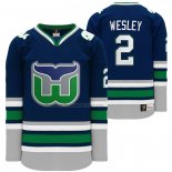 Camiseta Hockey Hartford Whalers Glen Wesley Heritage Night Throwback Azul