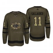 Camiseta Hockey Montreal Canadiens Brendan Gallagher 2018 Salute To Service Verde Militar