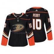 Camiseta Hockey Mujer Anaheim Ducks Corey Perry Autentico Jugador Negro