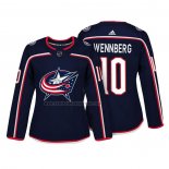 Camiseta Hockey Mujer Columbus Blue Jackets Alexander Wennberg Autentico Jugador Azul
