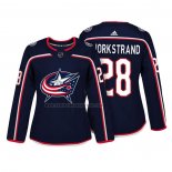 Camiseta Hockey Mujer Columbus Blue Jackets Oliver Bjorkstrand Autentico Jugador Azul