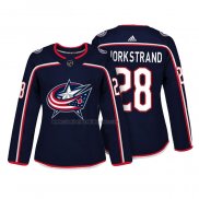 Camiseta Hockey Mujer Columbus Blue Jackets Oliver Bjorkstrand Autentico Jugador Azul