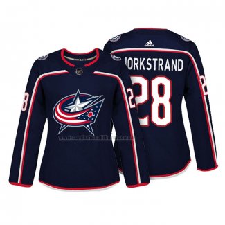 Camiseta Hockey Mujer Columbus Blue Jackets Oliver Bjorkstrand Autentico Jugador Azul