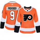 Camiseta Hockey Mujer Philadelphia Flyers Ivan Provorov Autentico Jugador Naranja