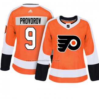 Camiseta Hockey Mujer Philadelphia Flyers Ivan Provorov Autentico Jugador Naranja