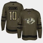 Camiseta Hockey Nashville Predators Colton Sissons 2018 Salute To Service Verde Militar