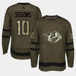 Camiseta Hockey Nashville Predators Colton Sissons 2018 Salute To Service Verde Militar