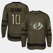 Camiseta Hockey Nashville Predators Colton Sissons 2018 Salute To Service Verde Militar
