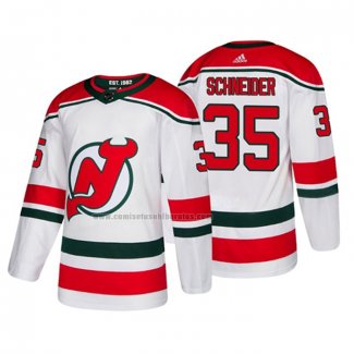 Camiseta Hockey New Jersey Devils Cory Schneider Alterno Autentico Blanco