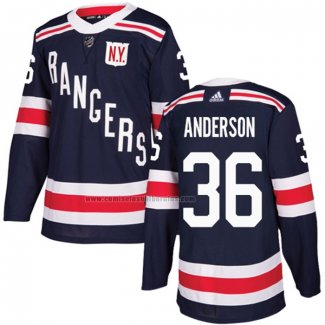Camiseta Hockey Nino New York Rangers Glenn Anderson Autentico 2018 Winter Classic Azul