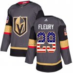 Camiseta Hockey Nino Vegas Golden Knights Marc-andre Fleury Primera Autentico USA Flag Gris