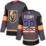 Camiseta Hockey Nino Vegas Golden Knights Marc-andre Fleury Primera Autentico USA Flag Gris