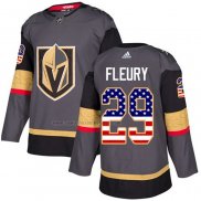 Camiseta Hockey Nino Vegas Golden Knights Marc-andre Fleury Primera Autentico USA Flag Gris