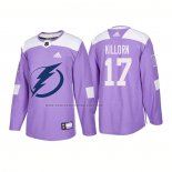 Camiseta Hockey Tampa Bay Lightning Alex Killorn Autentico 2018 Fights Cancer Violeta