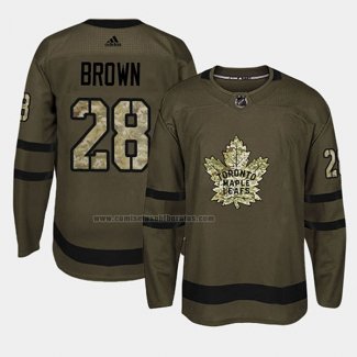 Camiseta Hockey Toronto Maple Leafs Connor Brown 2018 Salute To Service Verde Militar