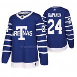 Camiseta Hockey Toronto Maple Leafs Kasperi Kapanen Throwback Autentico Pro Azul