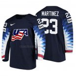 Camiseta Hockey USA Alec Martinez 2018 IIHF World Championship Jugador Negro