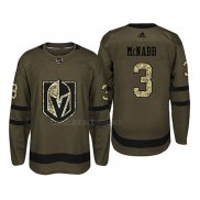 Camiseta Hockey Vegas Golden Knights Brayden Mcnabb 2018 Salute To Service Verde Militar
