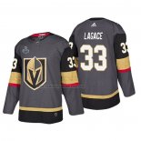 Camiseta Hockey Vegas Golden Knights Maxime Lagace Bound Patch 2018 Stanley Cup Final Gris