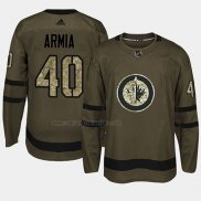 Camiseta Hockey Winnipeg Jets Joel Armia 2018 Salute To Service Verde Militar