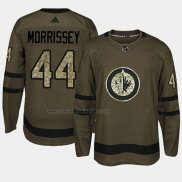 Camiseta Hockey Winnipeg Jets Josh Morrissey 2018 Salute To Service Verde Militar
