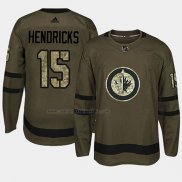 Camiseta Hockey Winnipeg Jets Matt Hendricks 2018 Salute To Service Verde Militar