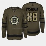 Camiseta Hockey Boston Bruins David Pastrnak 2018 Salute To Service Verde Militar