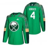 Camiseta Hockey Buffalo Sabres Josh Gorges 2018 Dia de San Patricio Verde