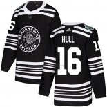 Camiseta Hockey Chicago Blackhawks Bobby Hull 16 Autentico 2019 Winter Classic Negro