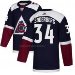 Camiseta Hockey Colorado Avalanche Carl Soderberg Alterno Autentico Azul