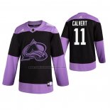 Camiseta Hockey Colorado Avalanche Matt Calvert 2019 Fights Cancer Negro