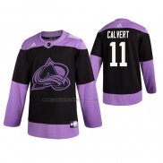 Camiseta Hockey Colorado Avalanche Matt Calvert 2019 Fights Cancer Negro