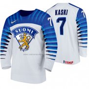 Camiseta Hockey Finlandia Oliwer Kaski Primera 2020 IIHF World Championship Blanco