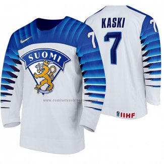 Camiseta Hockey Finlandia Oliwer Kaski Primera 2020 IIHF World Championship Blanco