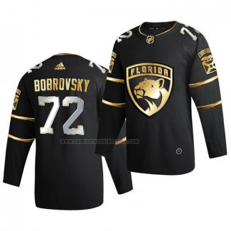 Camiseta Hockey Golden Edition Florida Panthers Sergei Bobrovsky Limited Autentico 2020-21 Negro
