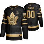 Camiseta Hockey Golden Edition Toronto Maple Leafs X OVO Personalizada Golden Limited Edition Negro
